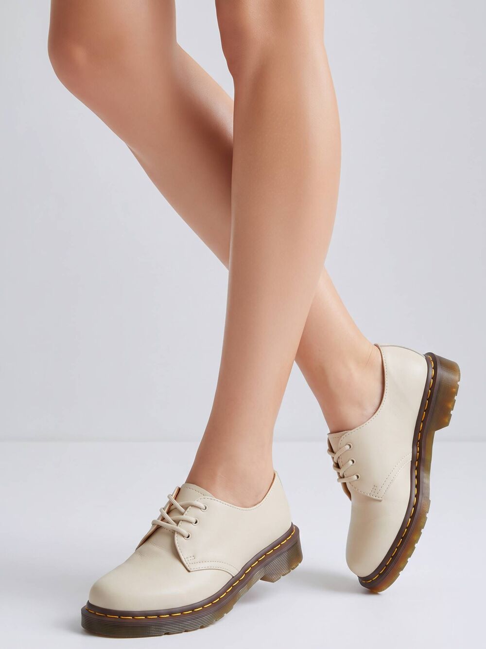🩵NIB Dr. Martens 1461 Parchment Beige Virginia Leather Oxfords Size 10